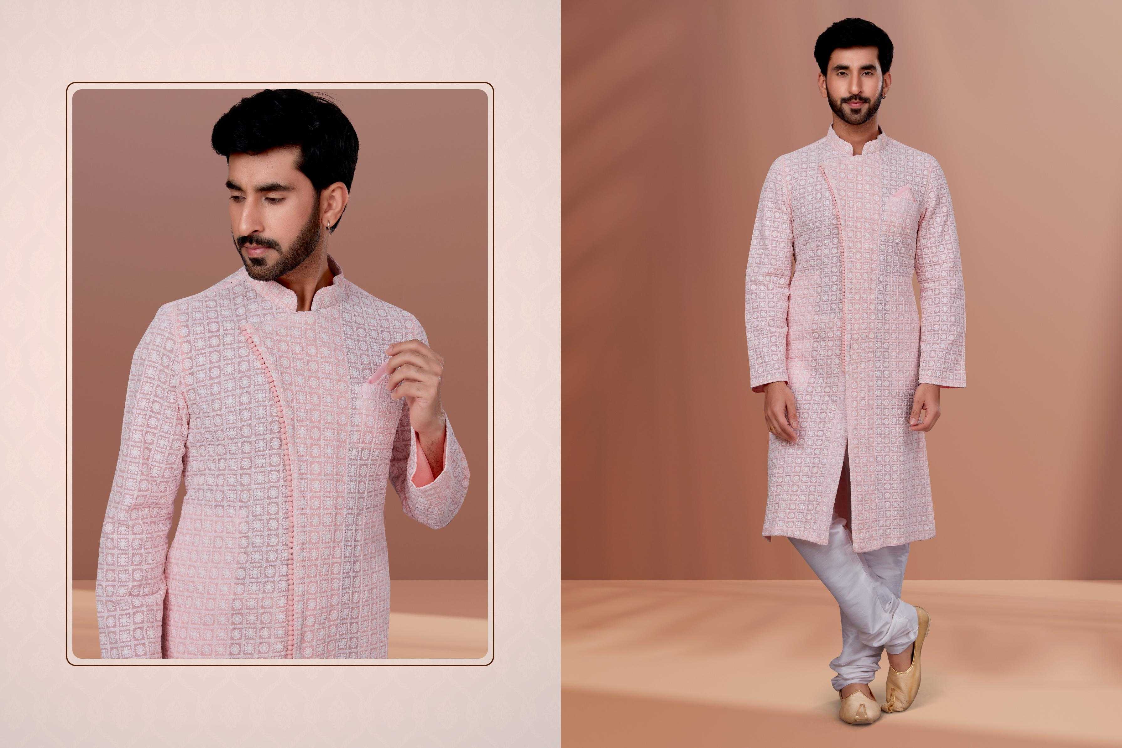 Ynf Georgette RIN223 3037C Mens Wear Wholesale Mens Kurtas Mens Kurta Pyjama Men Wedding kurta Manufacturer