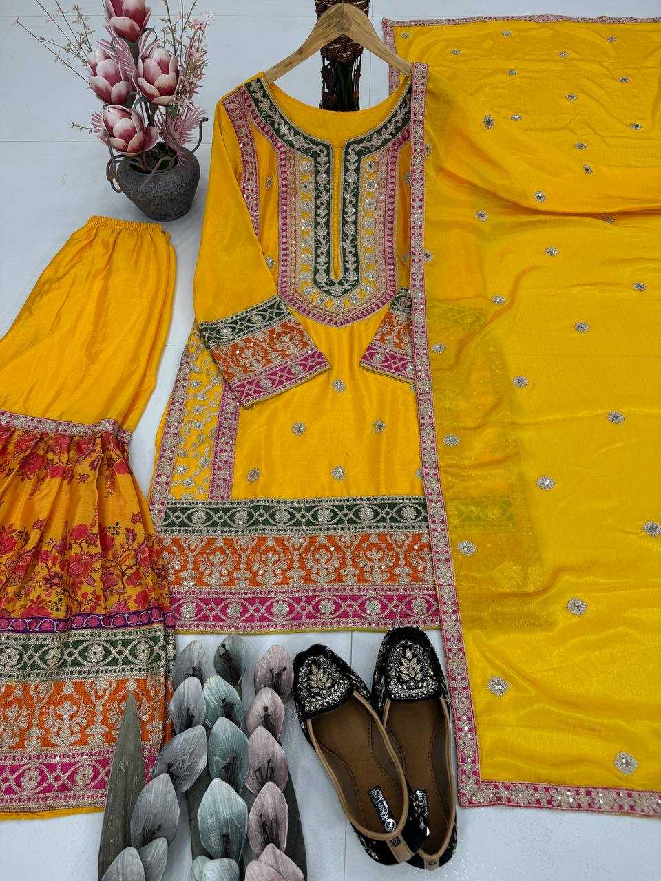 Ynf Heavy Chinnon Silk KESH512 1696 Suits & Dresses Islamic Clothing Wholesale Pakistani Suits Palazzo Suit Manufacturer