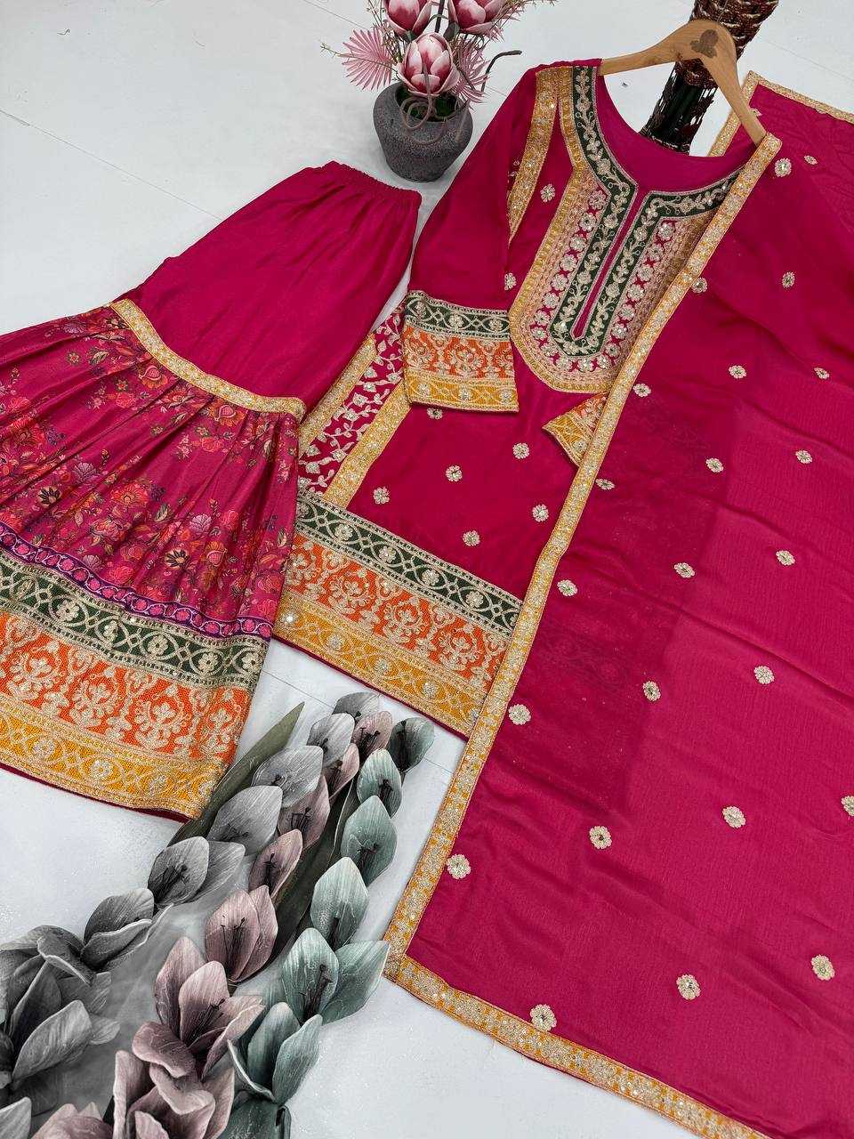 Ynf Heavy Chinnon Silk KESH512 1696 Suits & Dresses Islamic Clothing Wholesale Pakistani Suits Palazzo Suit Manufacturer