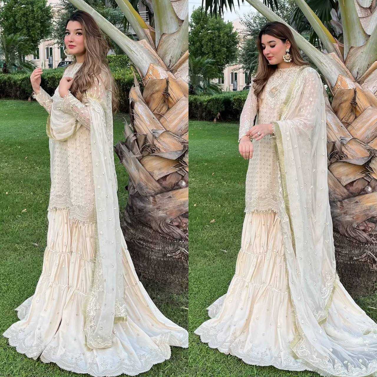 Ynf Heavy Chinnon Silk KESH528 459 Suits & Dresses Wedding Collections Festive Collections Wholesale Sharara Salwar Suits Embroidered Suits Wedding guest dresses Manufacturer