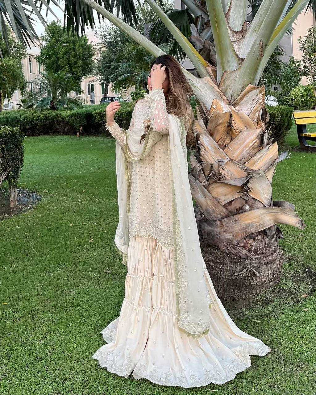 Ynf Heavy Chinnon Silk KESH528 459 Suits & Dresses Wedding Collections Festive Collections Wholesale Sharara Salwar Suits Embroidered Suits Wedding guest dresses Manufacturer