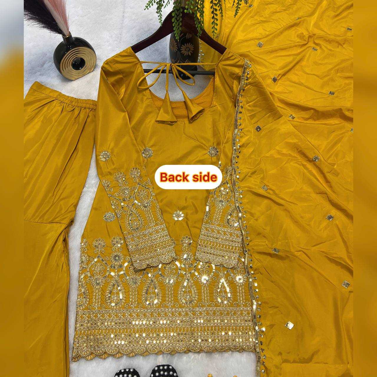 Ynf Heavy Crepe KESH528 455 Suits & Dresses Wedding Collections Festive Collections Wholesale Embroidery Suits Ladies Silk Suit Haldi Outfits Manufacturer
