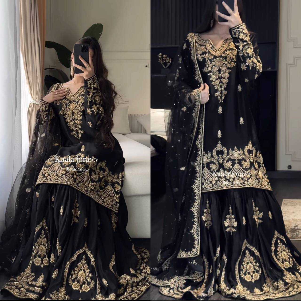 Ynf Heavy Crepe KESH528 458 Suits & Dresses Wedding Collections Festive Collections Wholesale Sharara Salwar Suits Embroidery Suits Designer Suits Manufacturer