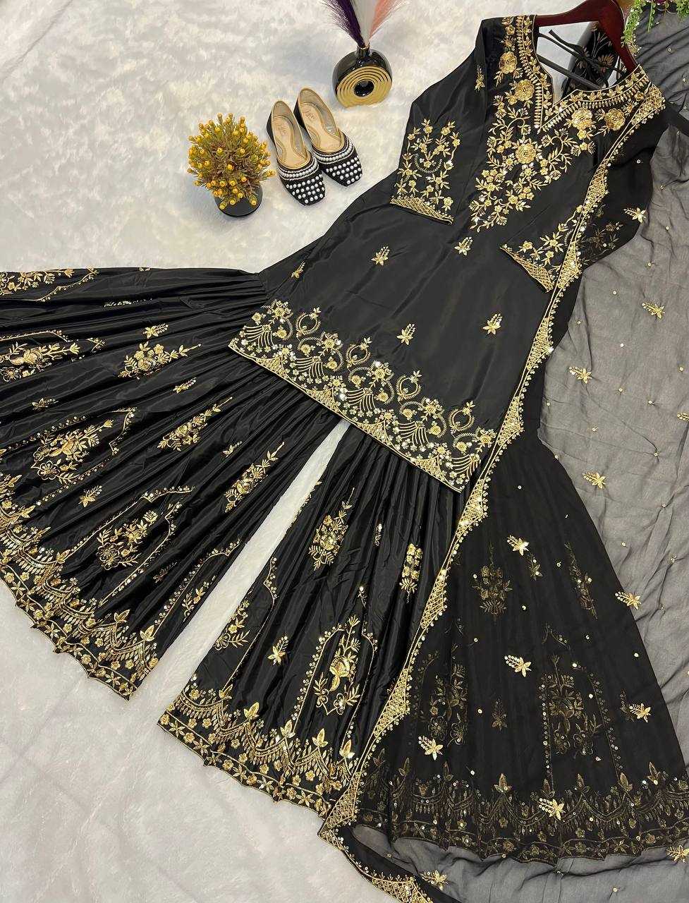 Ynf Heavy Crepe KESH528 458 Suits & Dresses Wedding Collections Festive Collections Wholesale Sharara Salwar Suits Embroidery Suits Designer Suits Manufacturer