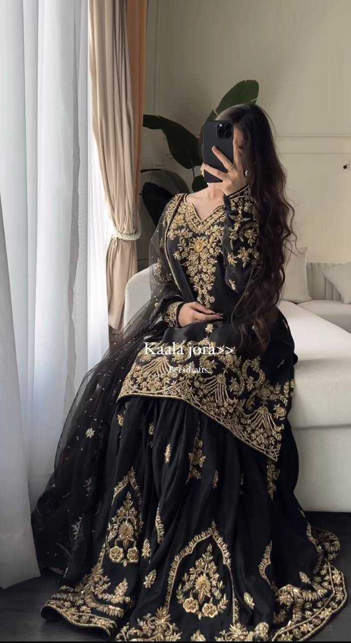 Ynf Heavy Crepe KESH528 458 Suits & Dresses Wedding Collections Festive Collections Wholesale Sharara Salwar Suits Embroidery Suits Designer Suits Manufacturer
