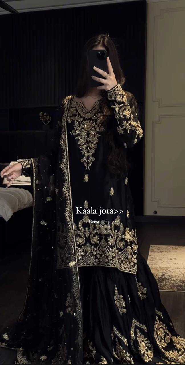 Ynf Heavy Crepe KESH528 458 Suits & Dresses Wedding Collections Festive Collections Wholesale Sharara Salwar Suits Embroidery Suits Designer Suits Manufacturer