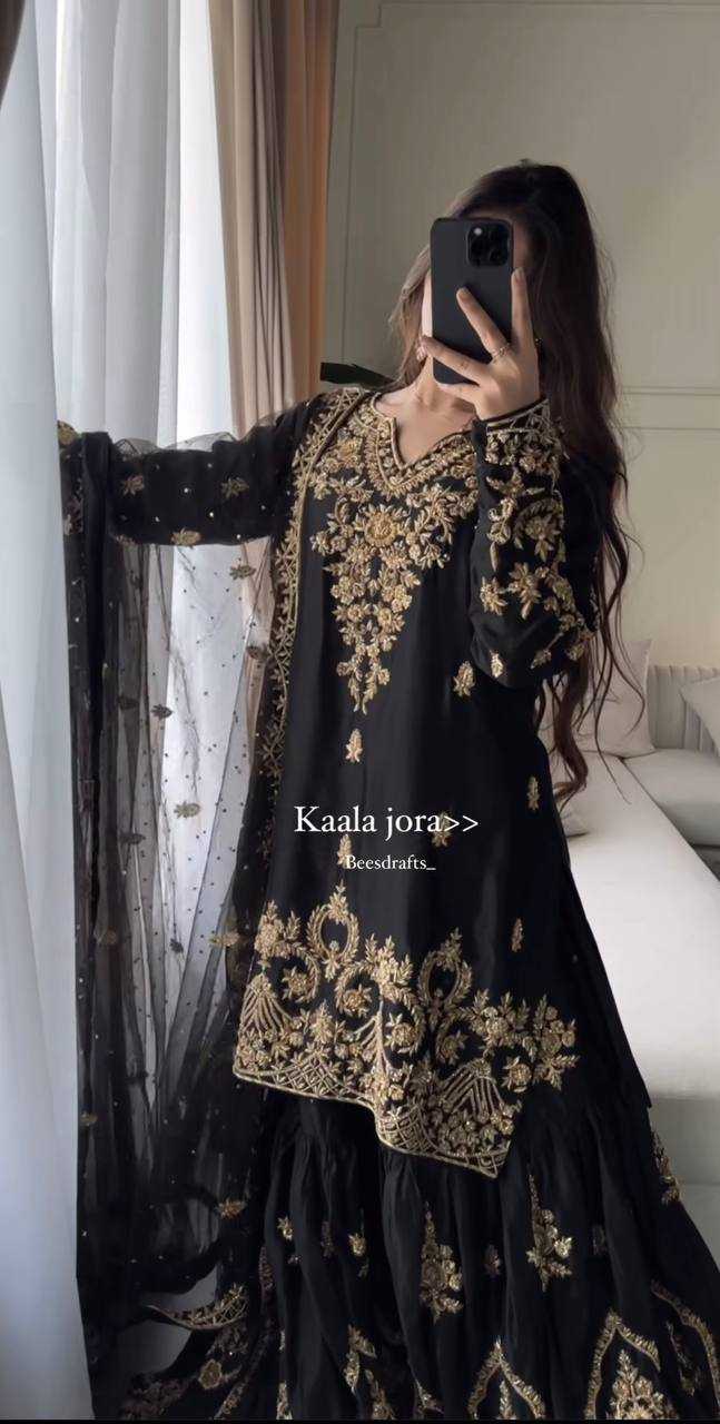 Ynf Heavy Crepe KESH528 458 Suits & Dresses Wedding Collections Festive Collections Wholesale Sharara Salwar Suits Embroidery Suits Designer Suits Manufacturer