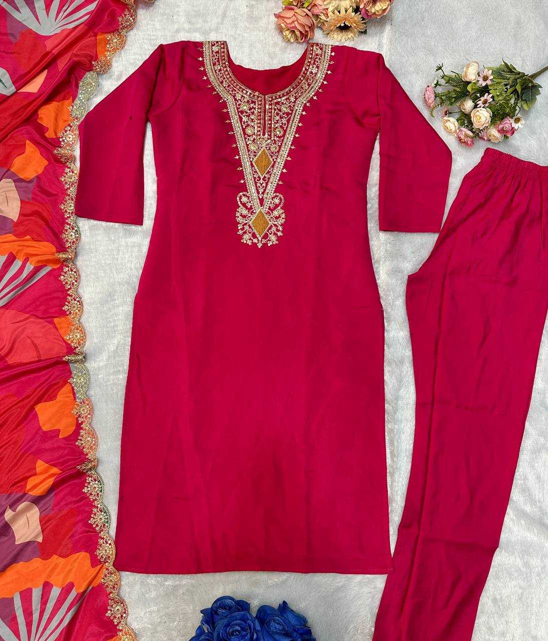 Ynf Heavy Roman Silk KESH523 056 Suits & Dresses Wholesale Embroidery Suits Ladies Silk Suit Party wear suits Manufacturer