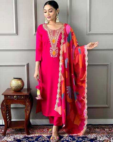 Ynf Heavy Roman Silk KESH523 056 Suits & Dresses Wholesale Embroidery Suits Ladies Silk Suit Party wear suits Manufacturer