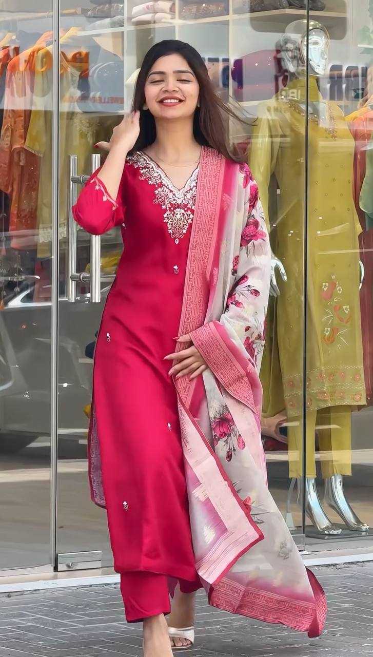 Ynf Heavy Roman Silk KESH523 057 Suits & Dresses Wholesale Embroidery Suits Ladies Salwar Suits Ladies Silk Suit Manufacturer