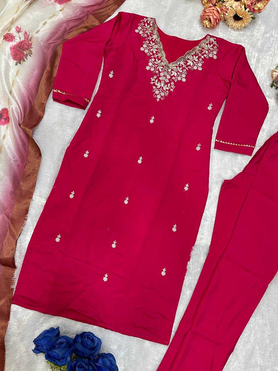 Ynf Heavy Roman Silk KESH523 057 Suits & Dresses Wholesale Embroidery Suits Ladies Salwar Suits Ladies Silk Suit Manufacturer