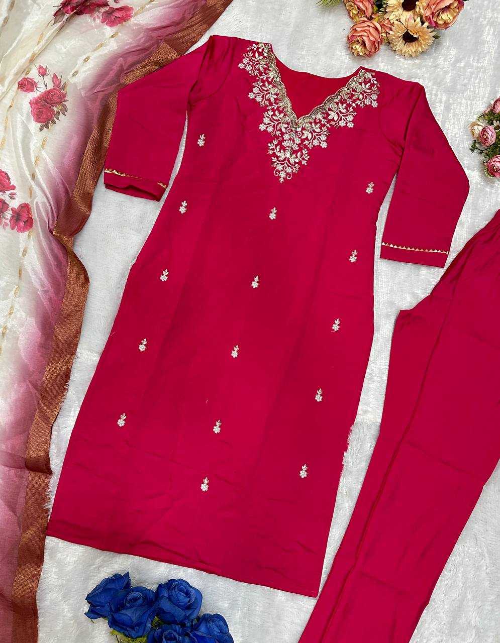 Ynf Heavy Roman Silk KESH523 057 Suits & Dresses Wholesale Embroidery Suits Ladies Salwar Suits Ladies Silk Suit Manufacturer