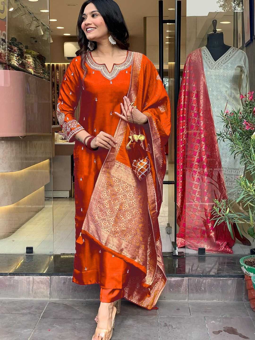 Ynf Heavy Roman Silk KESH545 9901 Kurti Wholesale Kurti Bottom With Dupatta Embroidered Kurtis Manufacturer