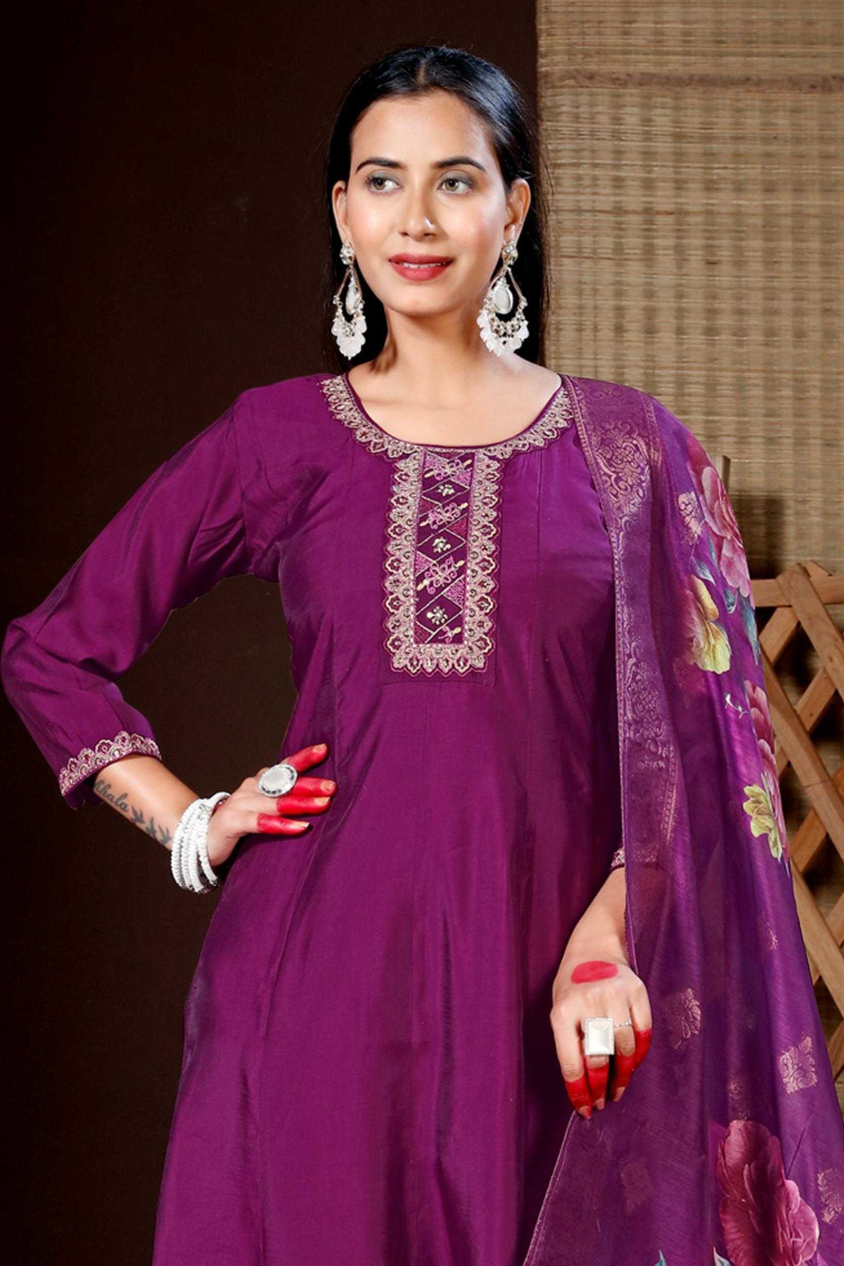 Ynf Heavy Roman Silk RIN190 GHUNGRU Setwise Collections Wholesale Gowns Catalogs Manufacturer