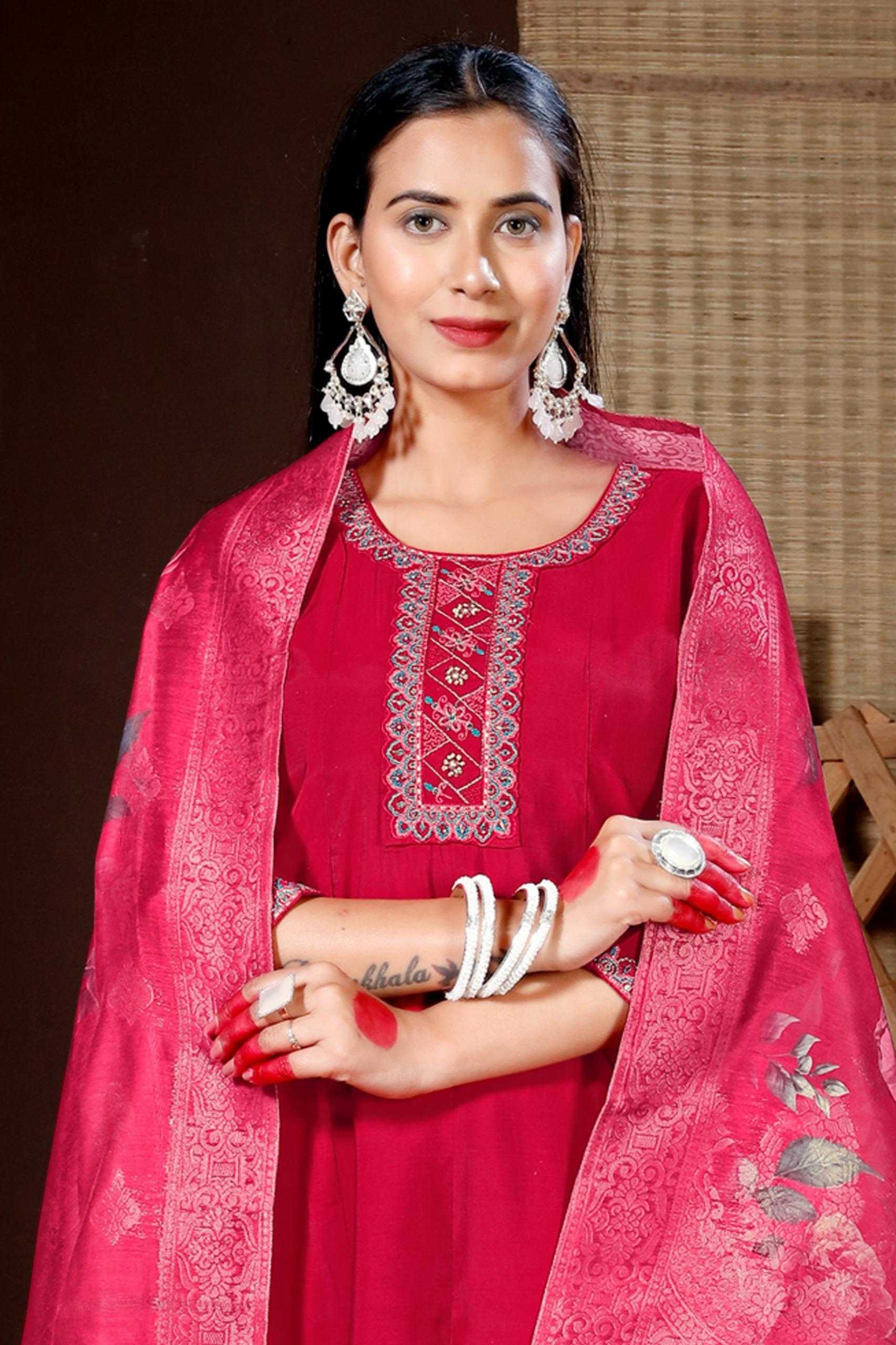 Ynf Heavy Roman Silk RIN190 GHUNGRU Setwise Collections Wholesale Gowns Catalogs Manufacturer