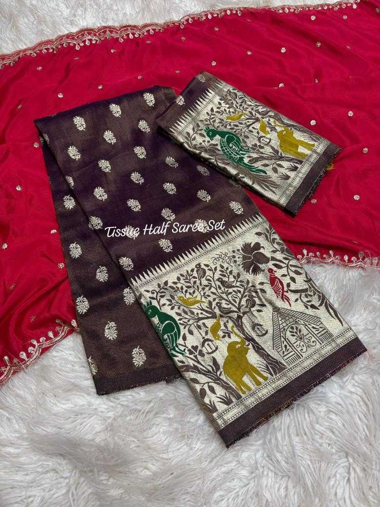 Ynf Jacquard RIN195 Dusshera special cosmos half Sarees Festive Collections Wholesale Designer Sarees Party Wear Sarees Jacquard Saree Manufacturer