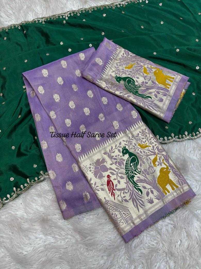 Ynf Jacquard RIN195 Dusshera special cosmos half Sarees Festive Collections Wholesale Designer Sarees Party Wear Sarees Jacquard Saree Manufacturer