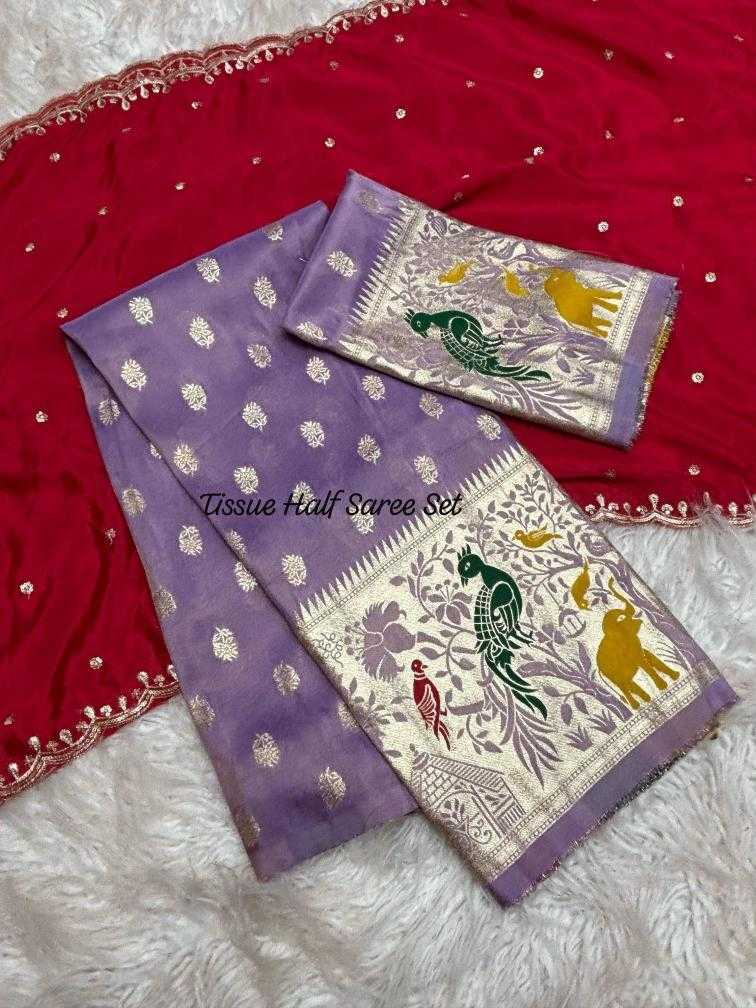 Ynf Jacquard RIN195 Dusshera special cosmos half Sarees Festive Collections Wholesale Designer Sarees Party Wear Sarees Jacquard Saree Manufacturer