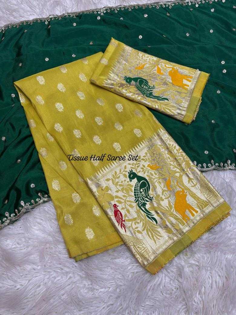 Ynf Jacquard RIN195 Dusshera special cosmos half Sarees Festive Collections Wholesale Designer Sarees Party Wear Sarees Jacquard Saree Manufacturer