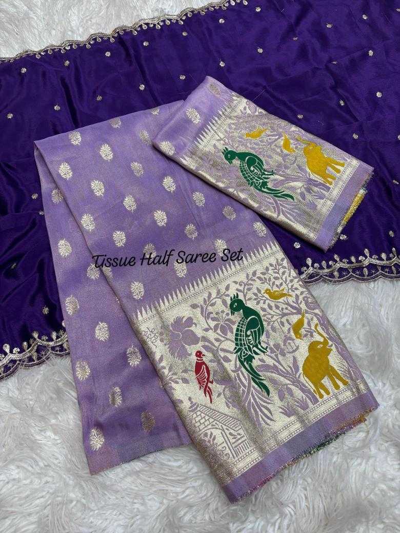 Ynf Jacquard RIN195 Dusshera special cosmos half Sarees Festive Collections Wholesale Designer Sarees Party Wear Sarees Jacquard Saree Manufacturer