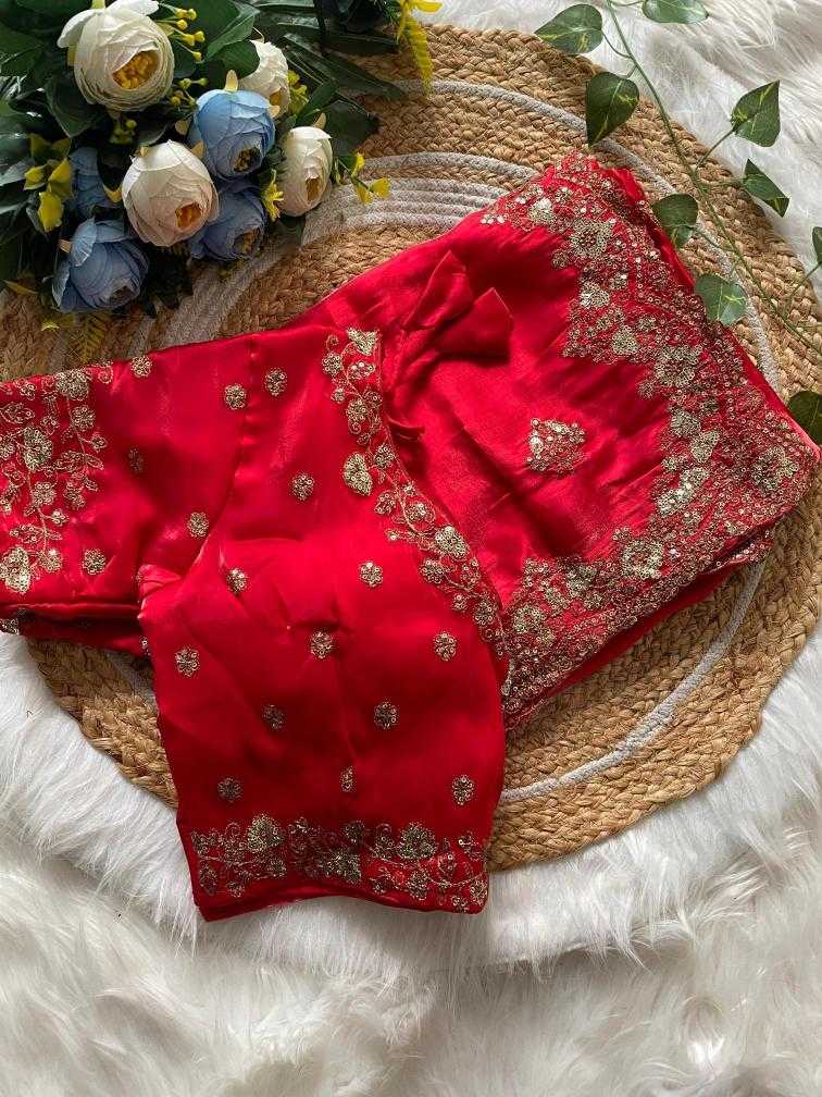 Ynf Jimmy Choo RIN134 ROSE Silk Sarees Wholesale Soft Silk Sarees Embroidered Silk Sarees Red Silk Sarees Manufacturer