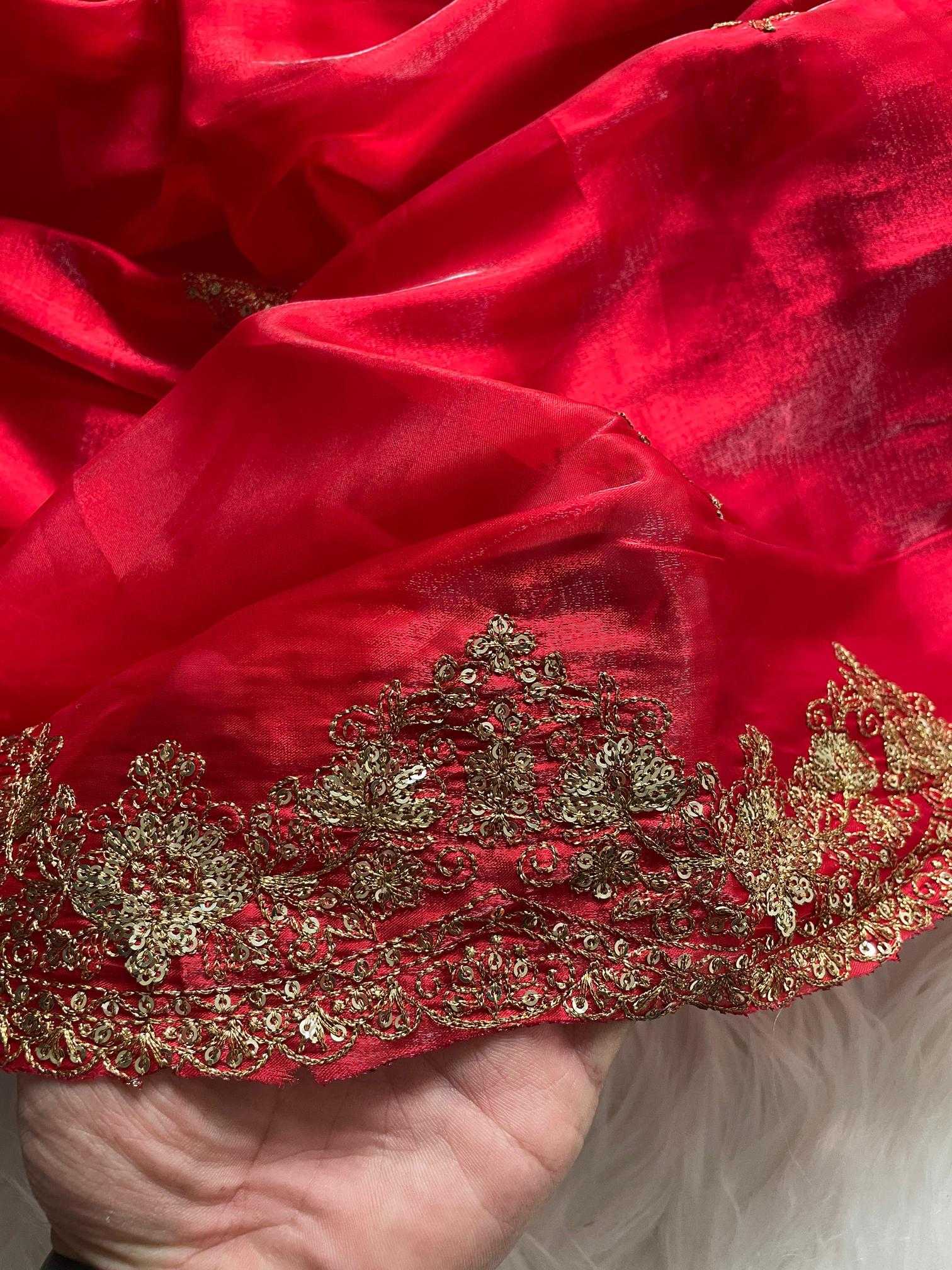 Ynf Jimmy Choo RIN134 ROSE Silk Sarees Wholesale Soft Silk Sarees Embroidered Silk Sarees Red Silk Sarees Manufacturer