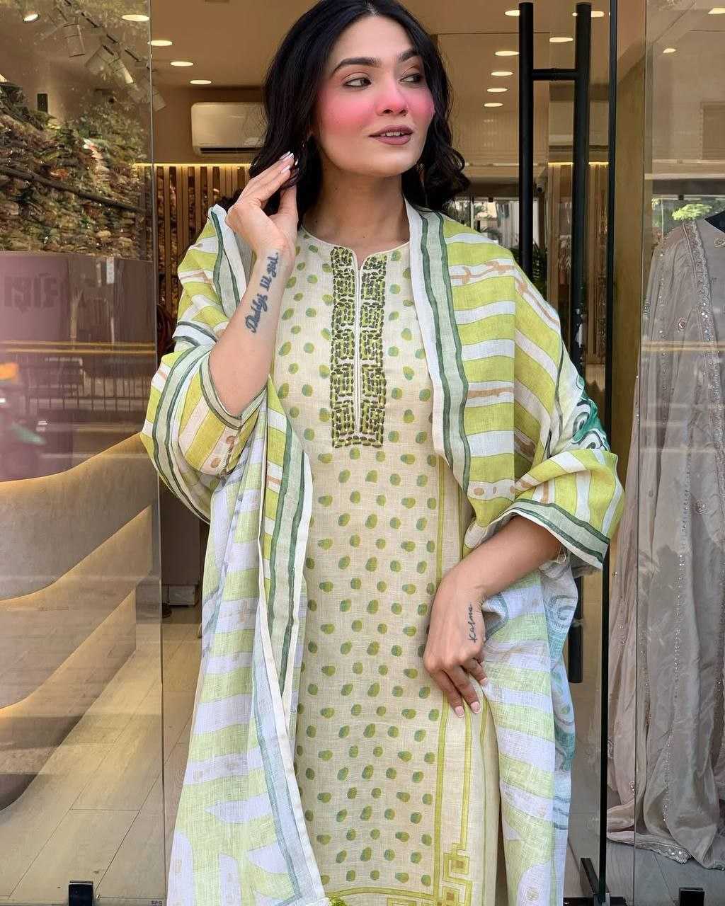 Ynf Linen KESH529 DHVANI Suits & Dresses Wholesale Ladies Suits Embroidery Suits Party wear suits Manufacturer