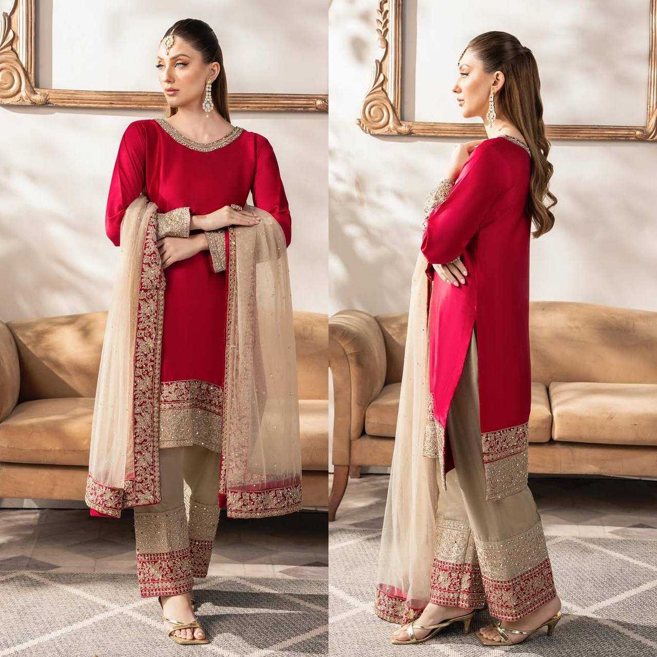 Ynf Malay Satin Silk KESH528 442 Suits & Dresses Wedding Collections Festive Collections Wholesale Embroidery Suits Ladies Silk Suit Wedding Outfits Manufacturer