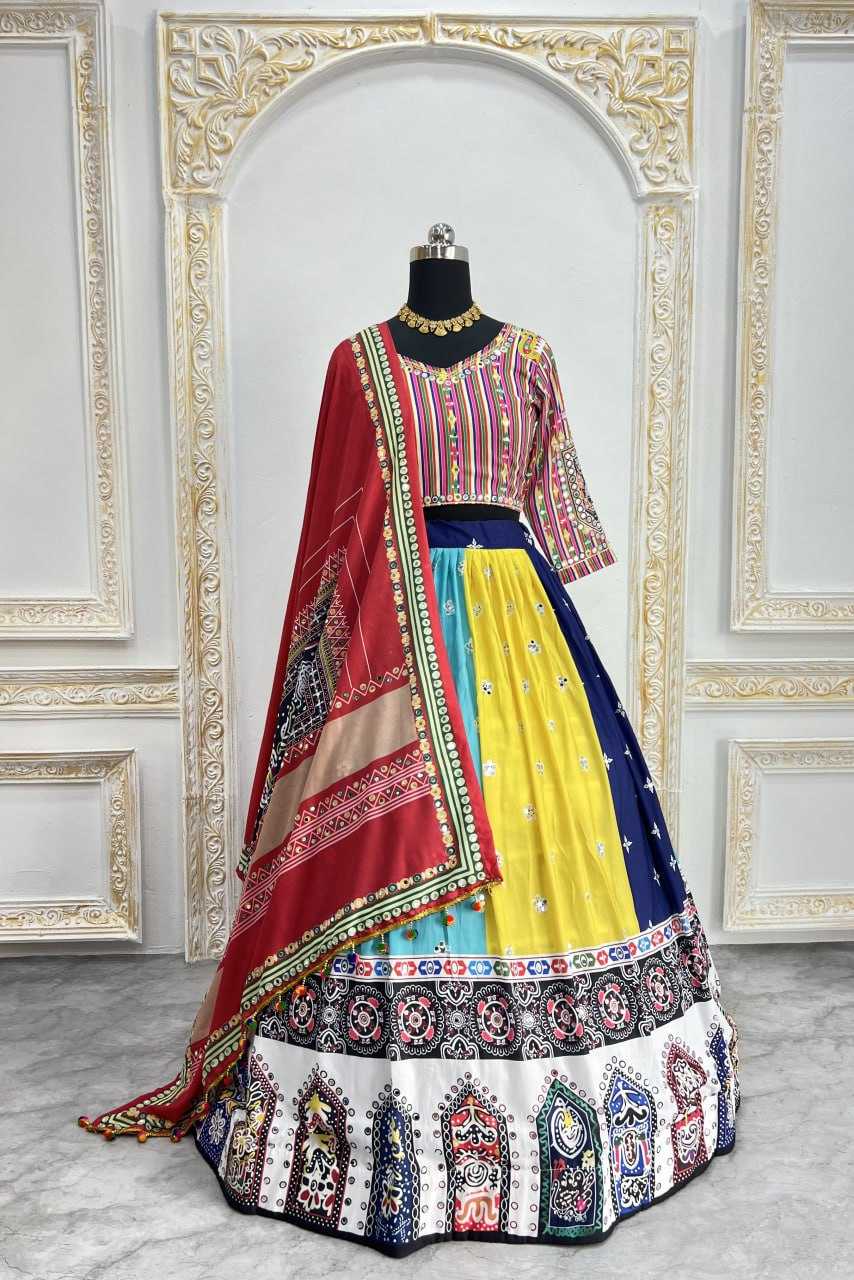 Ynf Muslin Cotton RIN207 1534 Lehengas Festive Collections Wholesale Mirror Work Lehenga Navratri Chaniya Choli Manufacturer