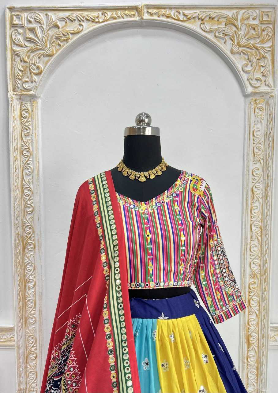 Ynf Muslin Cotton RIN207 1534 Lehengas Festive Collections Wholesale Mirror Work Lehenga Navratri Chaniya Choli Manufacturer