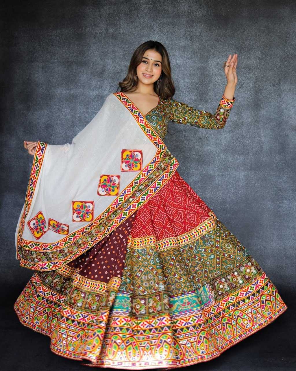 Ynf Muslin Cotton RIN207 1563 Lehengas Festive Collections Wholesale Mirror Work Lehenga Navratri Chaniya Choli Manufacturer