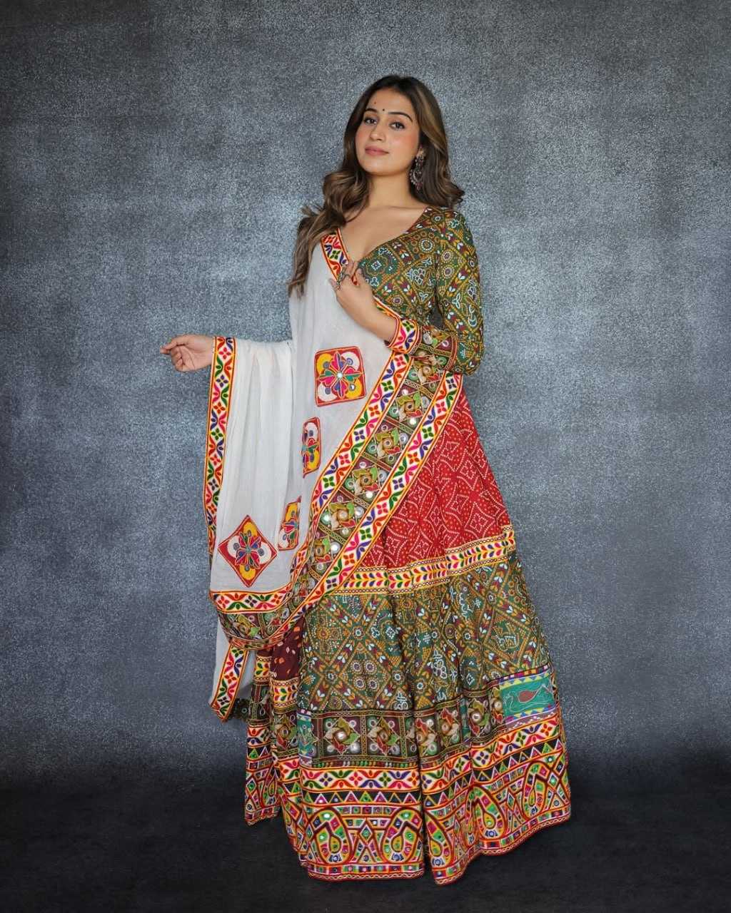 Ynf Muslin Cotton RIN207 1563 Lehengas Festive Collections Wholesale Mirror Work Lehenga Navratri Chaniya Choli Manufacturer