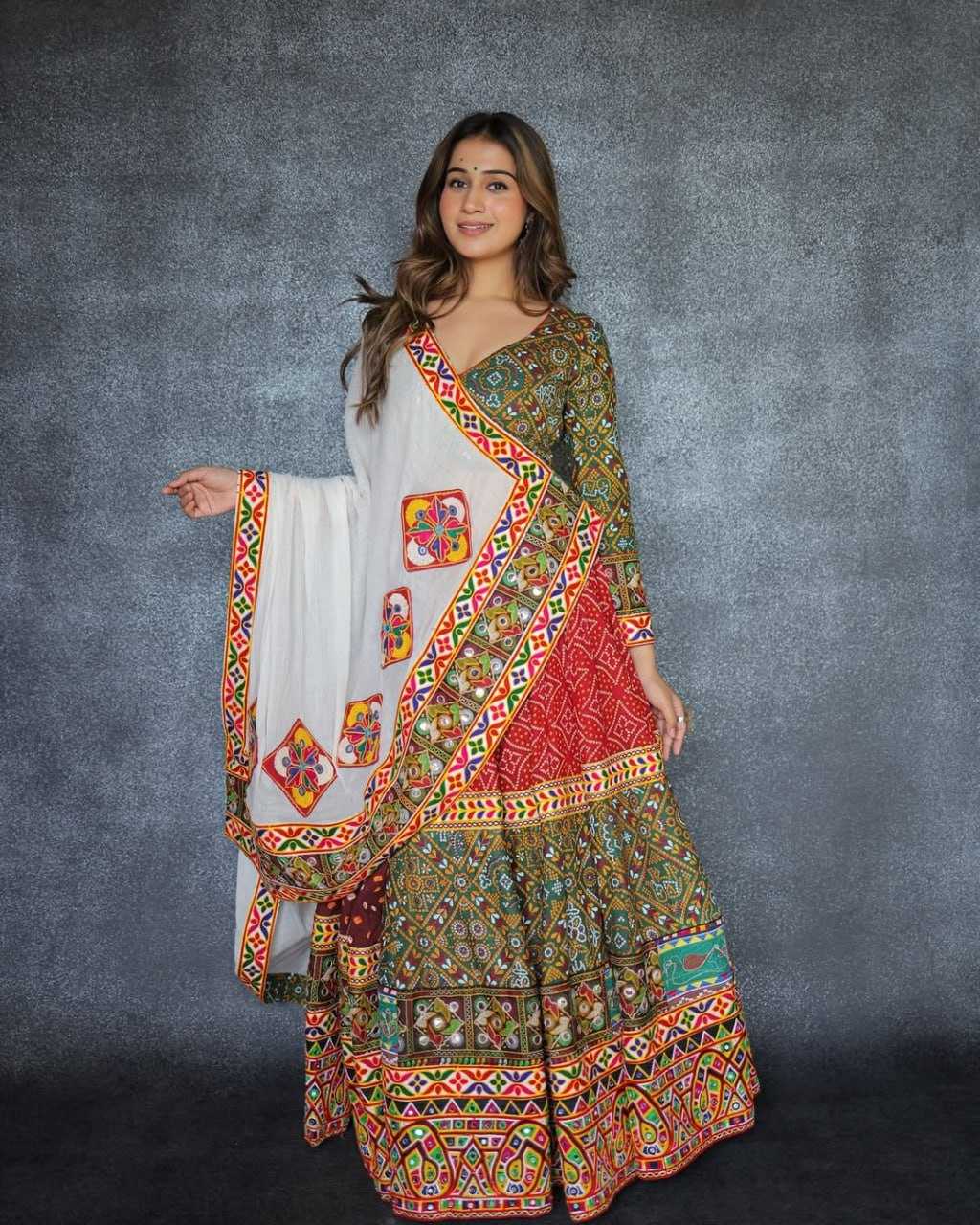Ynf Muslin Cotton RIN207 1563 Lehengas Festive Collections Wholesale Mirror Work Lehenga Navratri Chaniya Choli Manufacturer