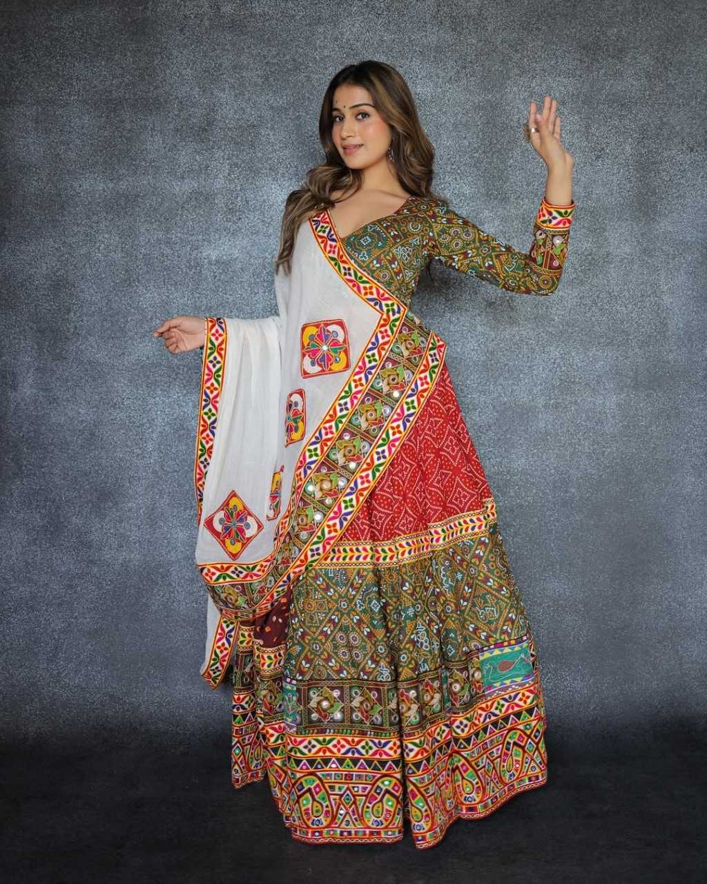 Ynf Muslin Cotton RIN207 1563 Lehengas Festive Collections Wholesale Mirror Work Lehenga Navratri Chaniya Choli Manufacturer