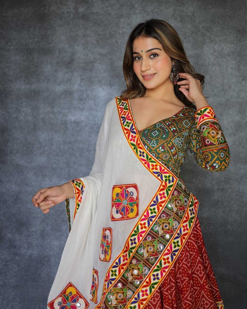 Ynf Muslin Cotton RIN207 1563 Lehengas Festive Collections Wholesale Mirror Work Lehenga Navratri Chaniya Choli Manufacturer