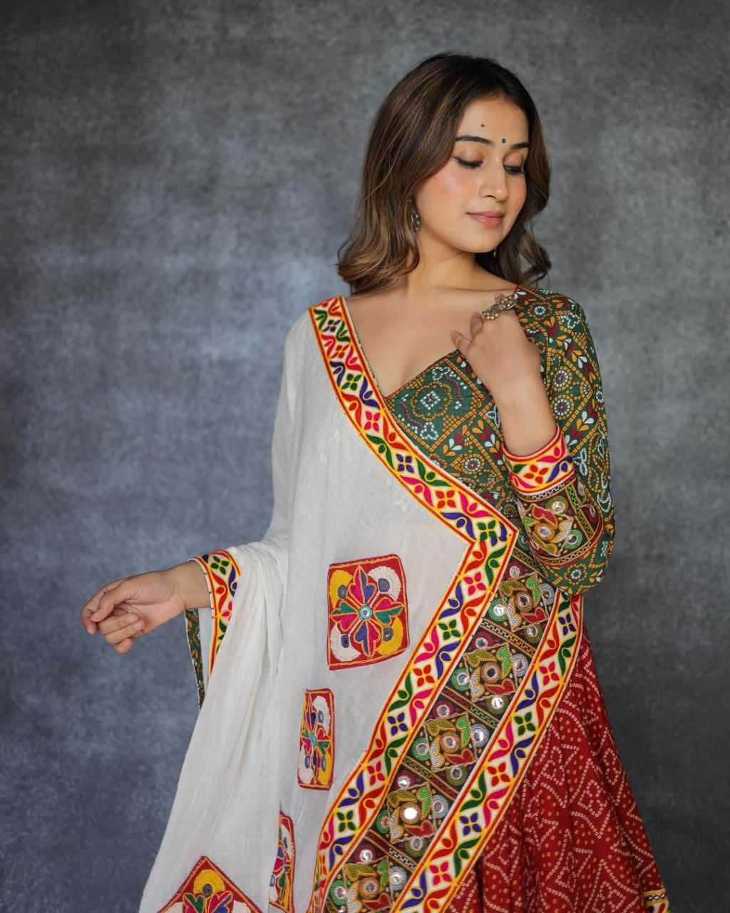 Ynf Muslin Cotton RIN207 1563 Lehengas Festive Collections Wholesale Mirror Work Lehenga Navratri Chaniya Choli Manufacturer
