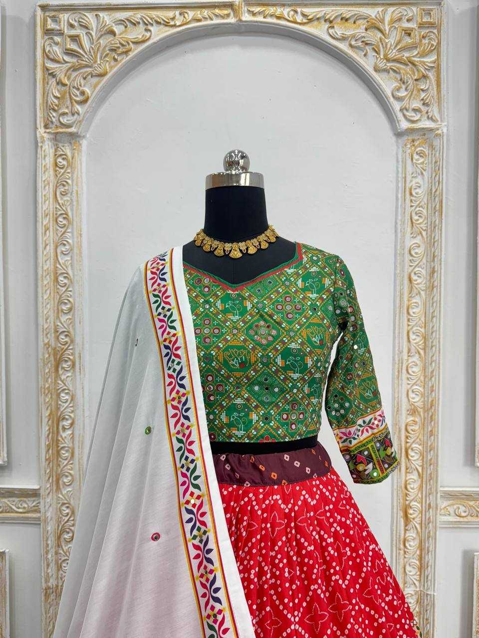 Ynf Muslin Cotton RIN207 1563 Lehengas Festive Collections Wholesale Mirror Work Lehenga Navratri Chaniya Choli Manufacturer