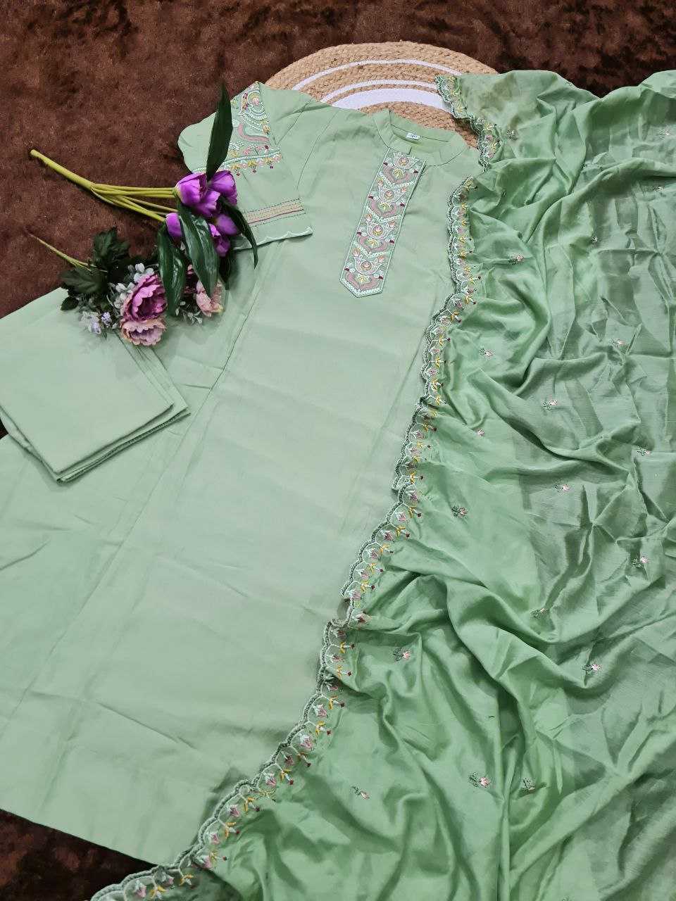 Ynf Muslin Silk KESH529 POOJA 2 Suits & Dresses Wholesale Ladies Suits Embroidery Suits Palazzo Suit Manufacturer