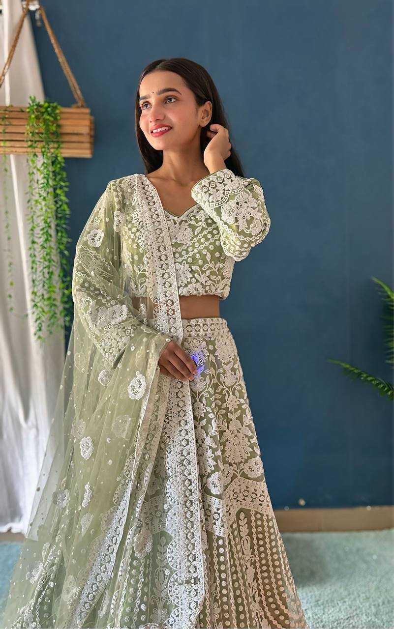 Ynf Net KESH533 5055 Lehengas Wholesale Fancy Lehenga Wedding Lehenga Embroidered Lehenga Sequins Lehenga Lehenga With Cancan Manufacturer
