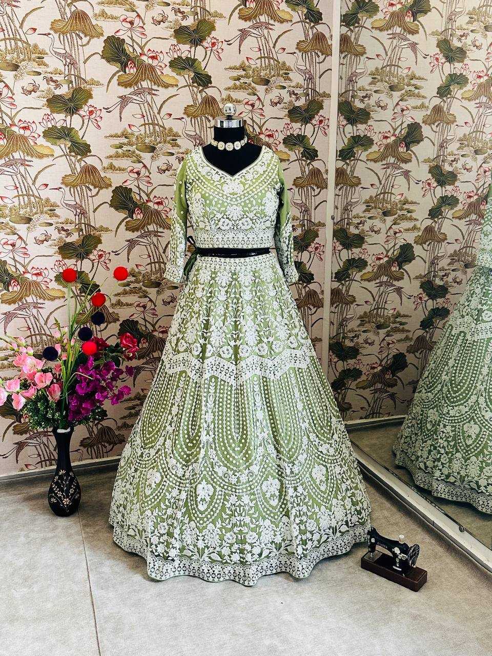 Ynf Net KESH533 5055 Lehengas Wholesale Fancy Lehenga Wedding Lehenga Embroidered Lehenga Sequins Lehenga Lehenga With Cancan Manufacturer