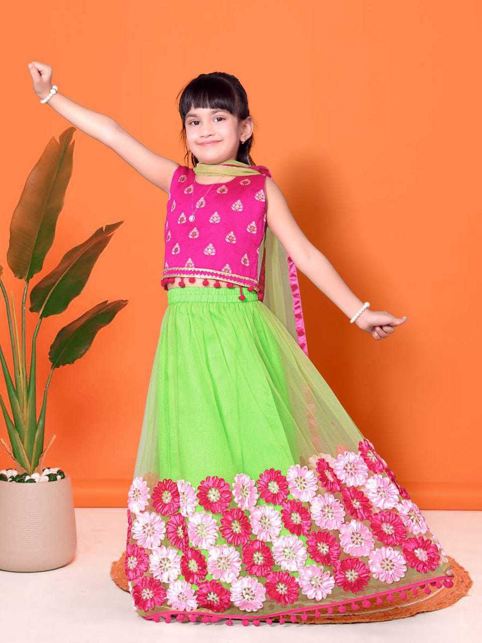 Ynf Net RIN222 112 Kids Wear Wholesale Kids Lehenga Kids Lehenga Choli Baby Girl Lehenga Manufacturer
