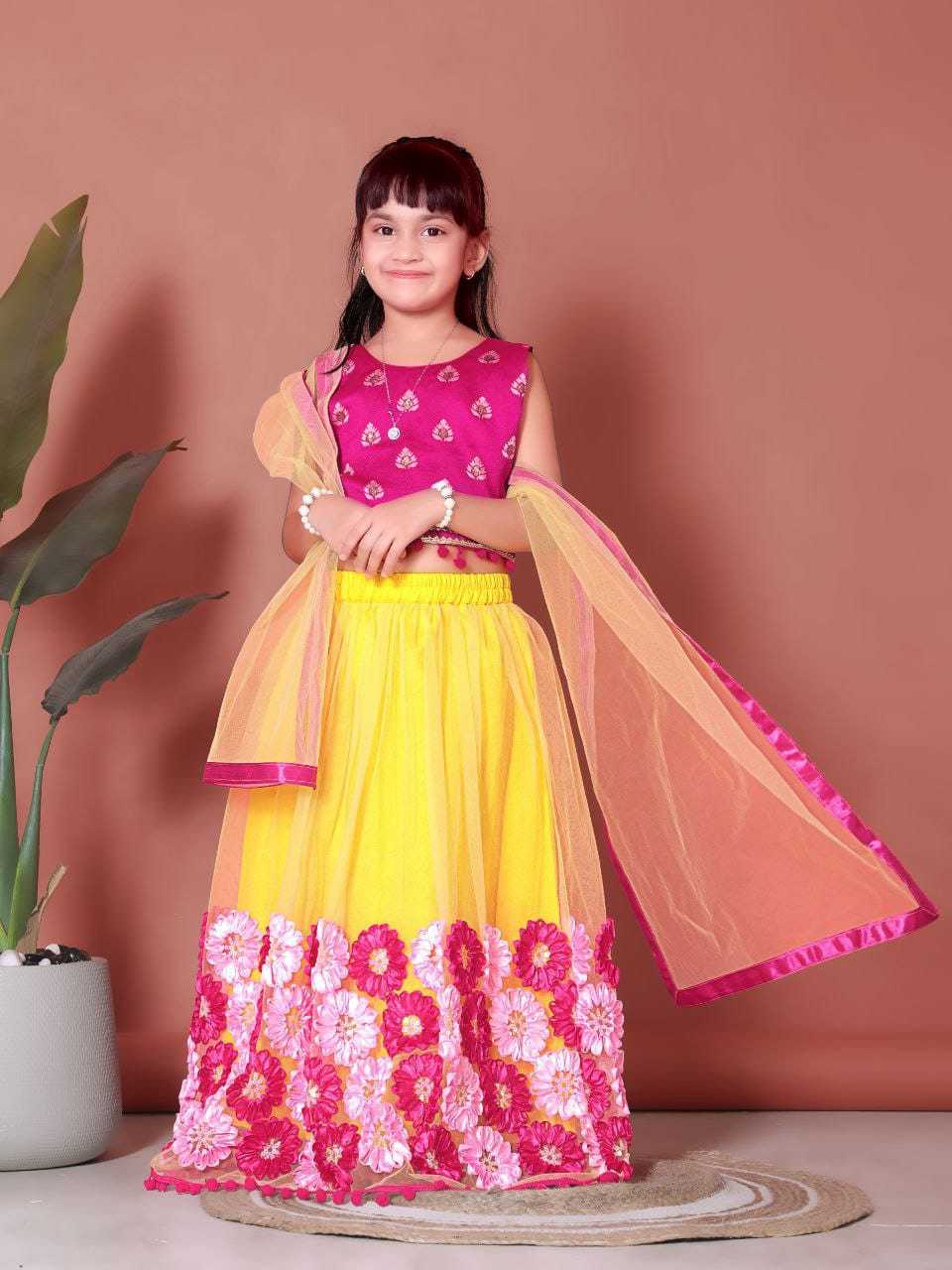 Ynf Net RIN222 112 Kids Wear Wholesale Kids Lehenga Kids Lehenga Choli Baby Girl Lehenga Manufacturer