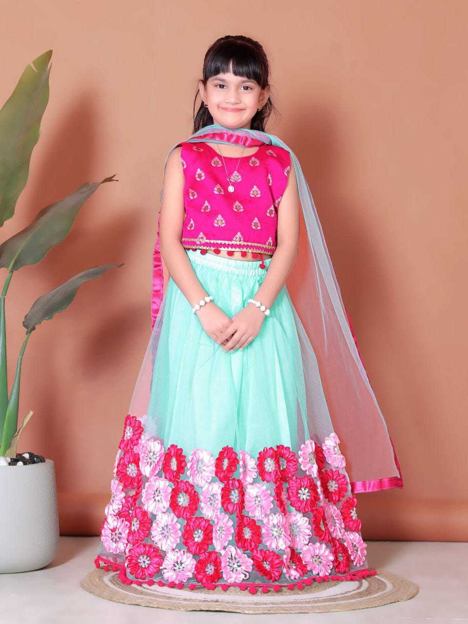 Ynf Net RIN222 112 Kids Wear Wholesale Kids Lehenga Kids Lehenga Choli Baby Girl Lehenga Manufacturer