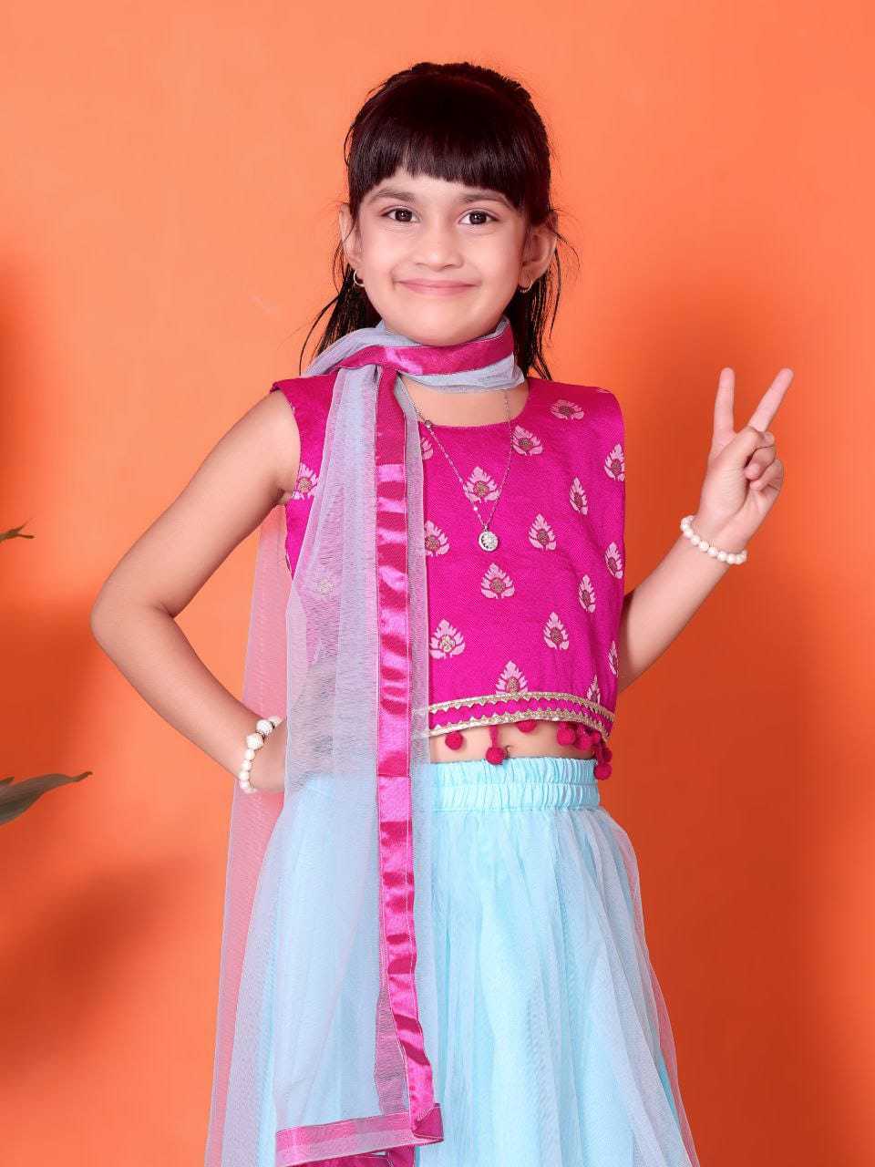 Ynf Net RIN222 112 Kids Wear Wholesale Kids Lehenga Kids Lehenga Choli Baby Girl Lehenga Manufacturer