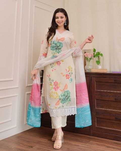 Ynf Nylon KESH529 MADHURI Kurti Wholesale Festive Kurtis Party Wear Kurtis Kurti Bottom With Dupatta Embroidered Kurtis Manufacturer