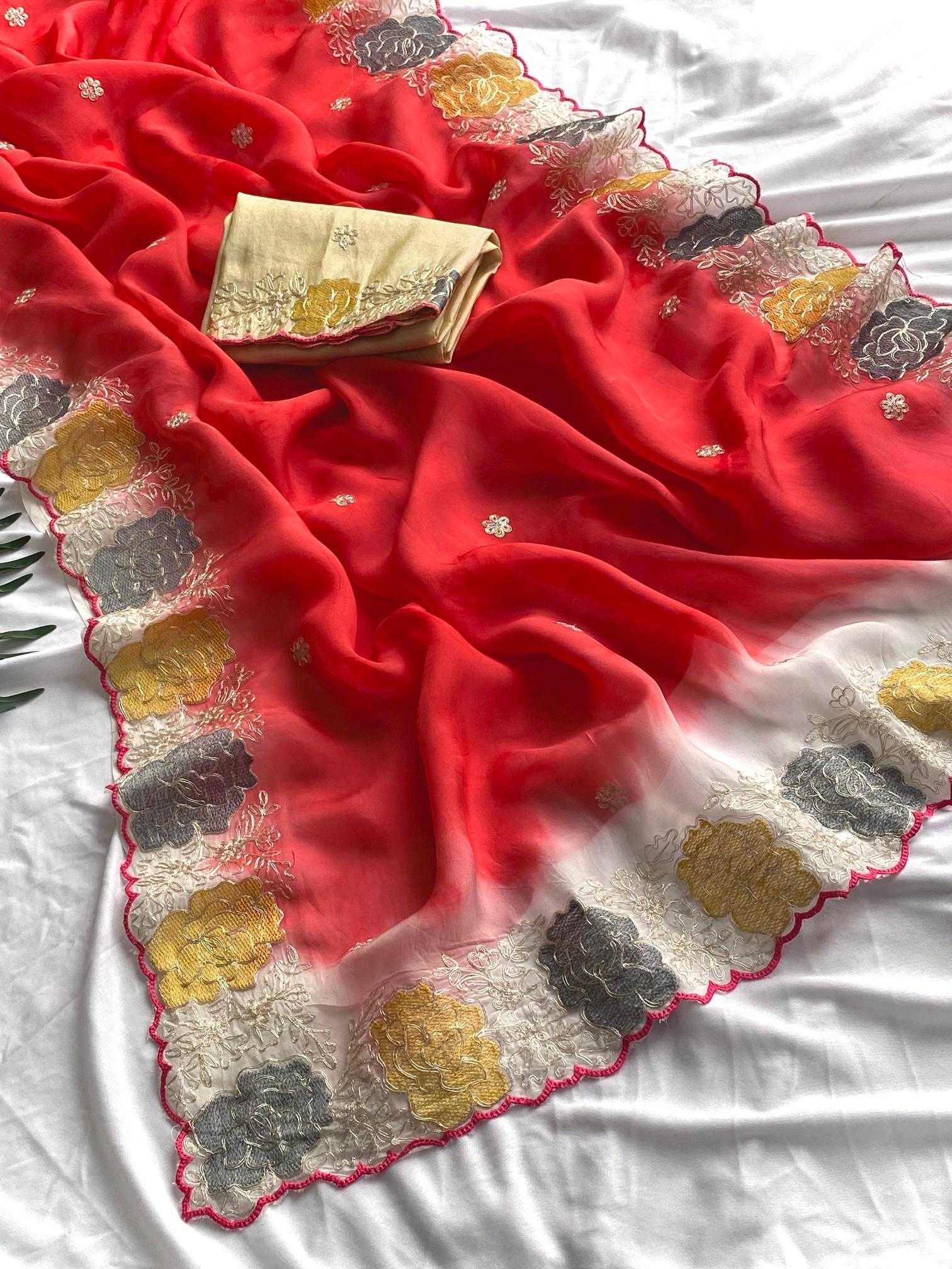 Ynf Organza KESH249 Mukti Sarees Wholesale Designer Sarees Organza Sarees Embroidered Sarees Manufacturer