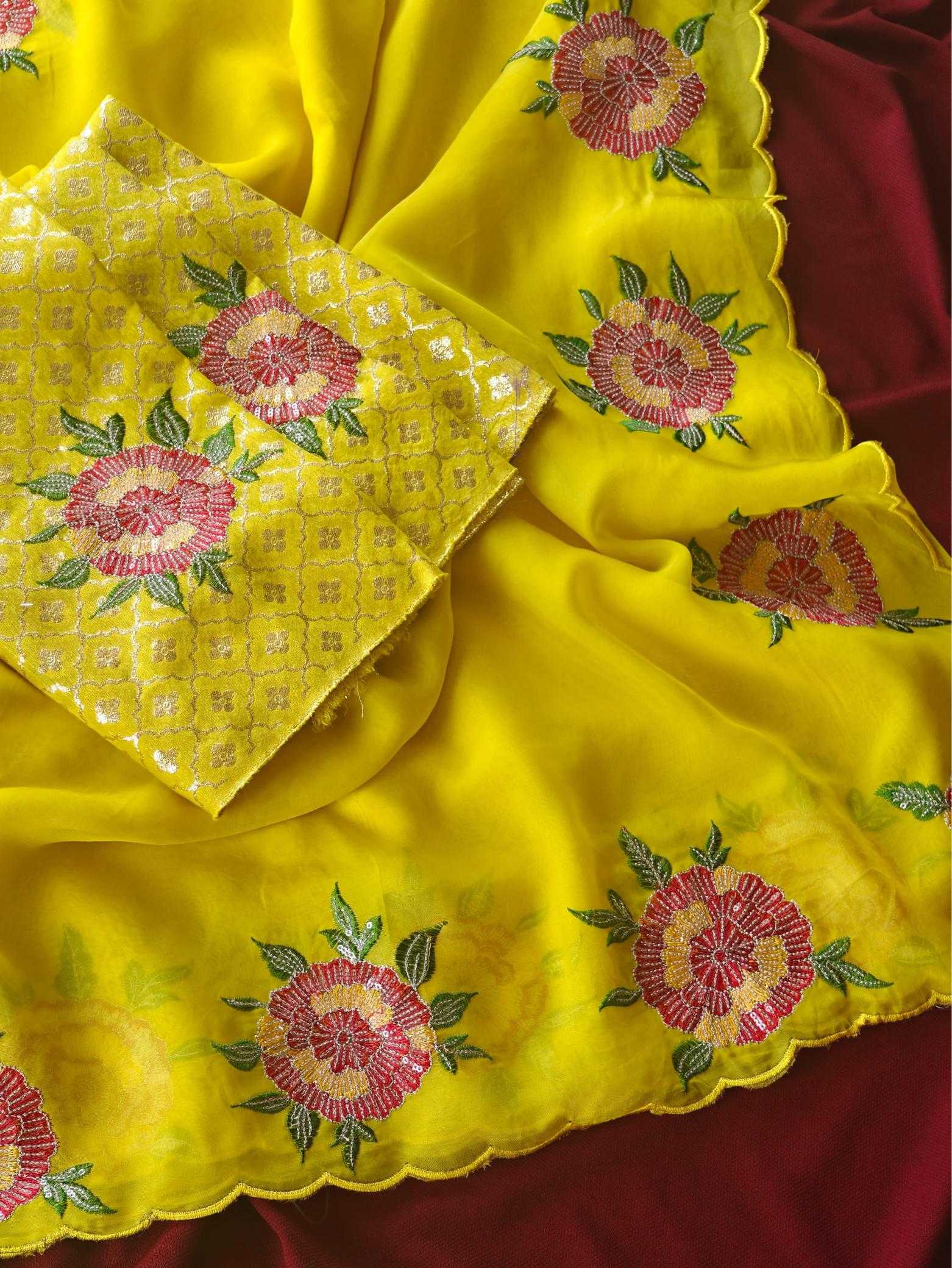 Ynf Organza KESH249 Savan Sarees Wedding Collections Wholesale Organza Sarees Embroidered Sarees Haldi Outfits Manufacturer