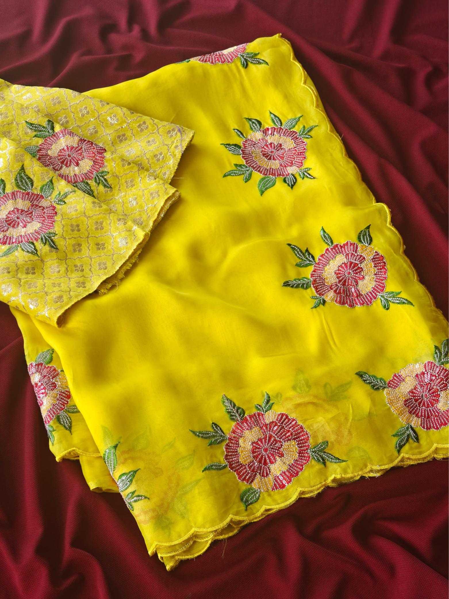 Ynf Organza KESH249 Savan Sarees Wedding Collections Wholesale Organza Sarees Embroidered Sarees Haldi Outfits Manufacturer