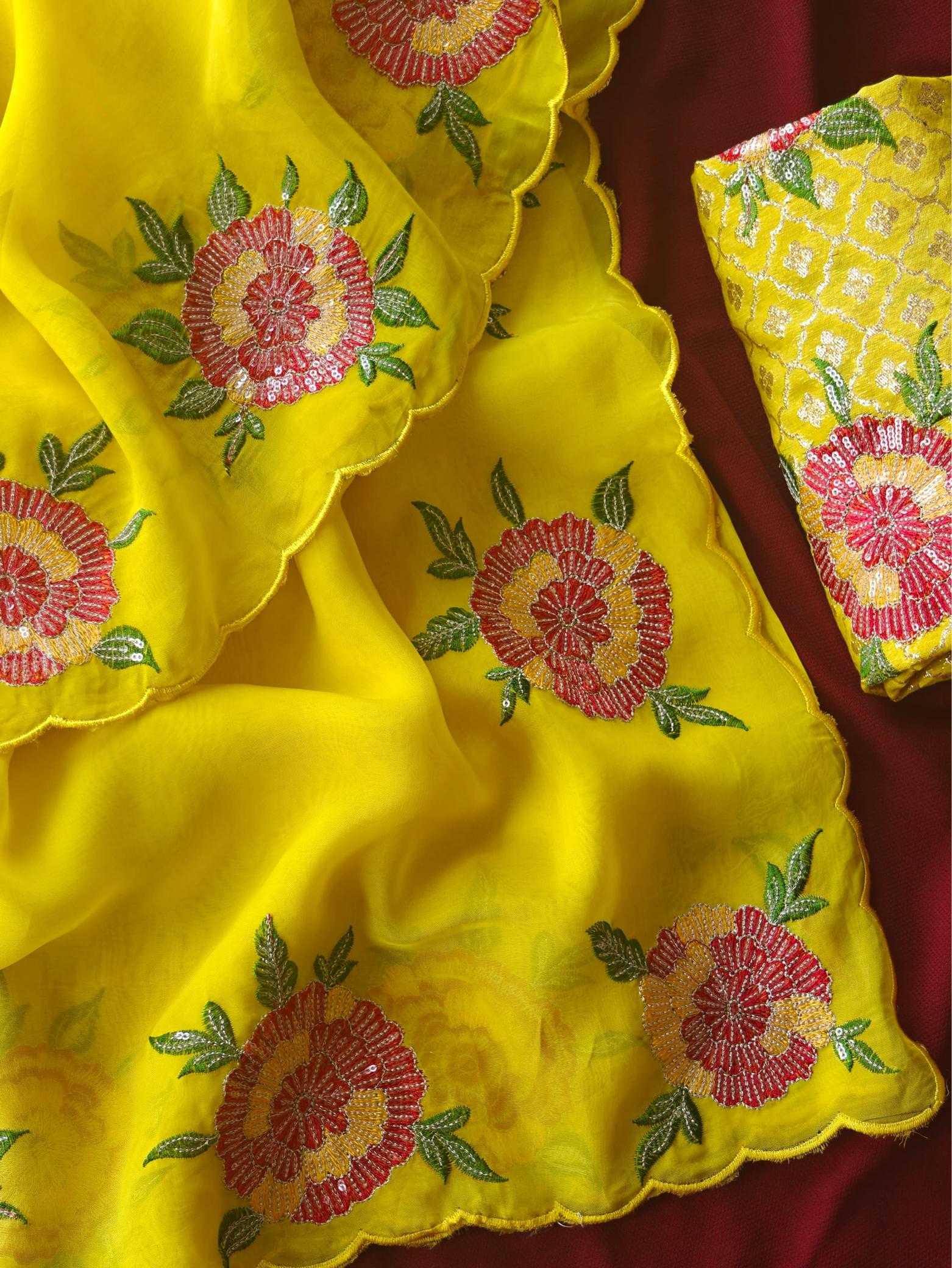Ynf Organza KESH249 Savan Sarees Wedding Collections Wholesale Organza Sarees Embroidered Sarees Haldi Outfits Manufacturer
