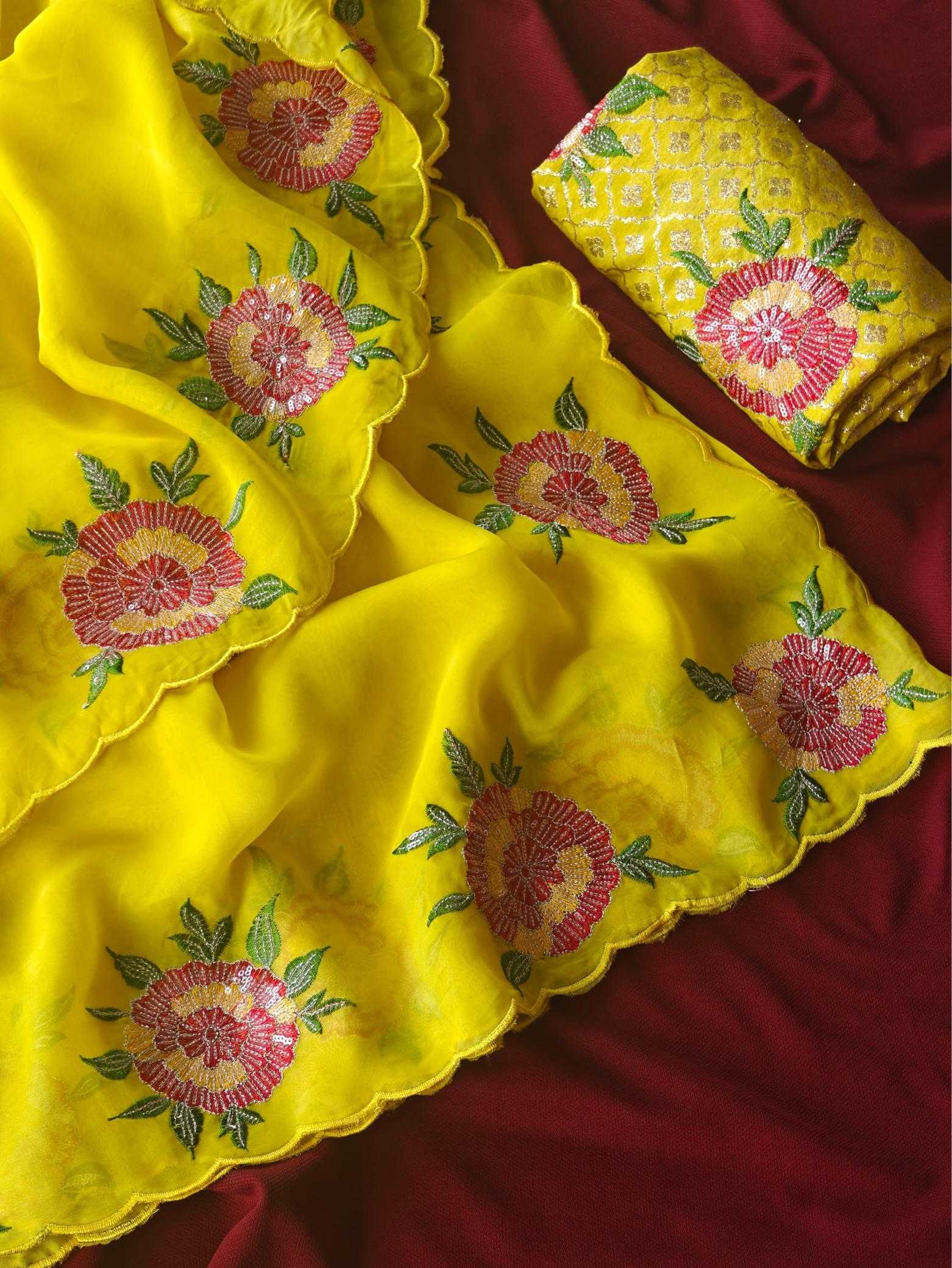 Ynf Organza KESH249 Savan Sarees Wedding Collections Wholesale Organza Sarees Embroidered Sarees Haldi Outfits Manufacturer